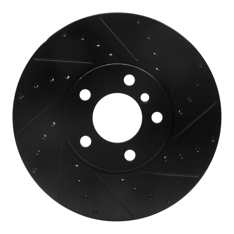 BMW X6 Brake Rotor (1) - Front Right - R1 Concepts - Drilled & Slotted - Black - `07-`19